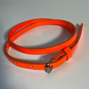 Fluorescent orange petite slender skinny belt women kid small 24.75-28.75” waist